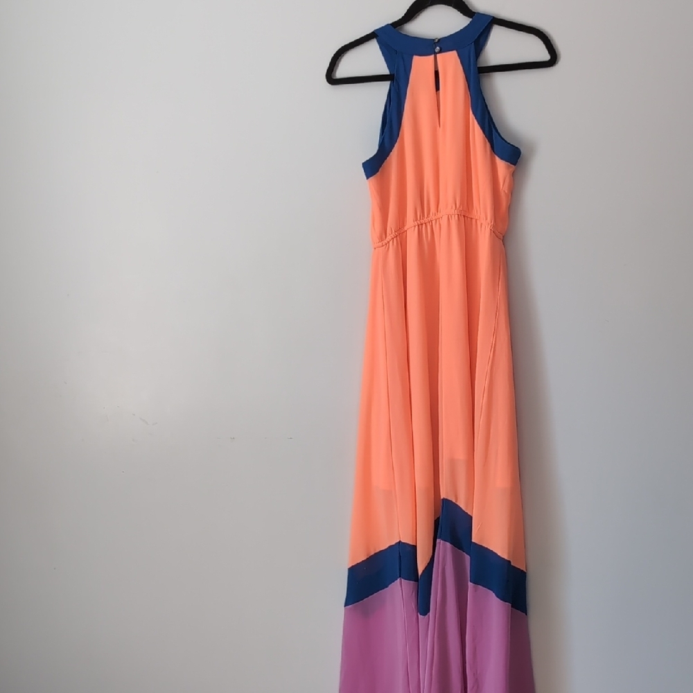 Gianni Bini Vibrant Blue and Coral Dress - Picture 8 of 9